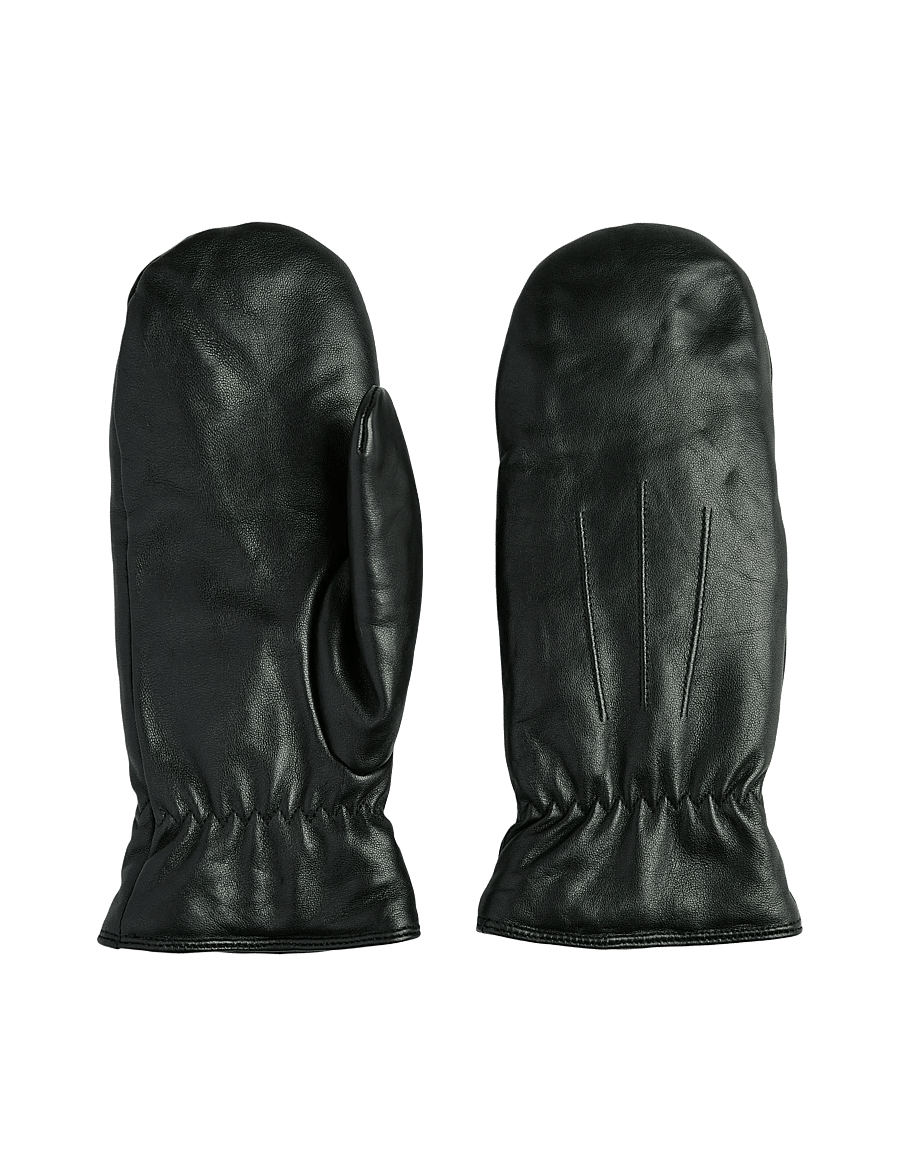 Pieces - PCNELLIE LEATHER MITTENS NOOS - rękawiczki z jednym palcem - black - 1