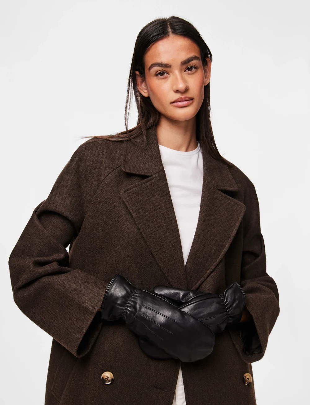 Pieces - PCNELLIE LEATHER MITTENS NOOS - mittens - black - 0