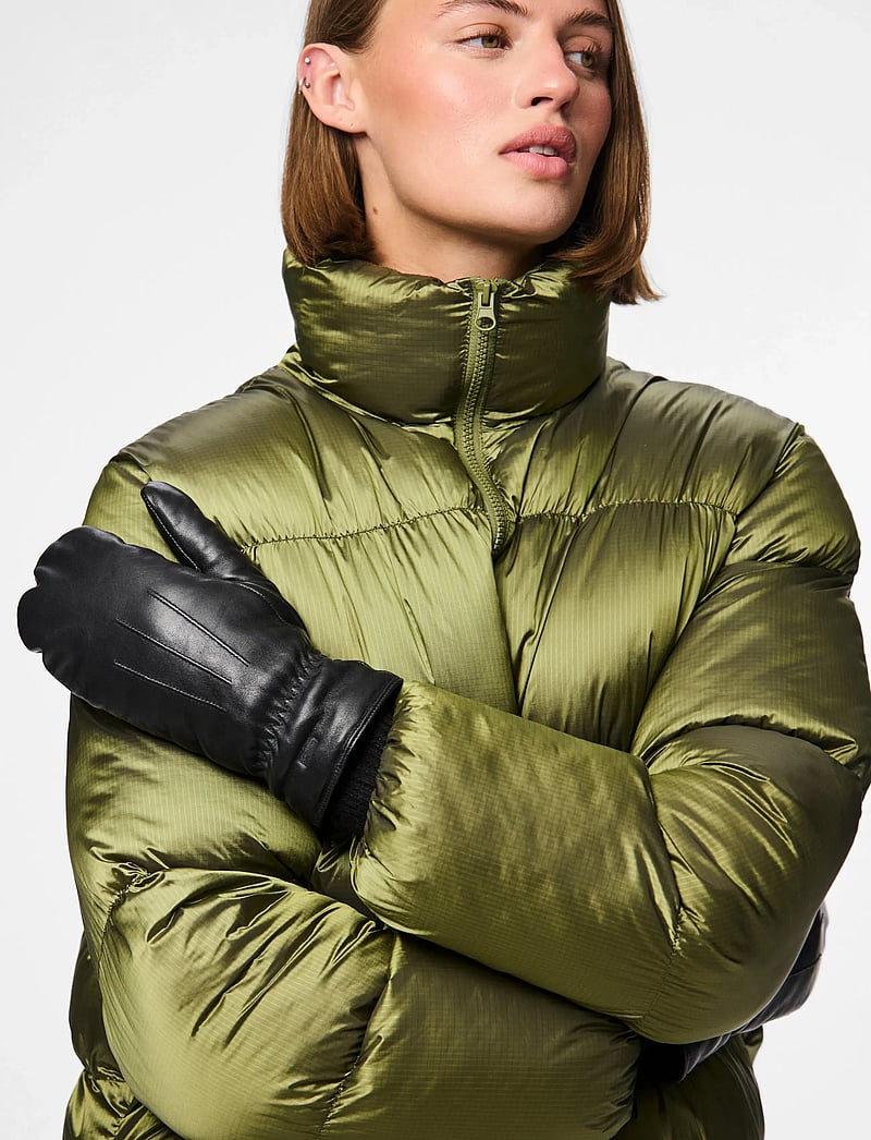 Pieces - PCNELLIE LEATHER MITTENS NOOS - rękawiczki z jednym palcem - black - 5