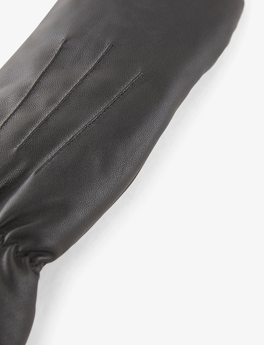 Pieces - PCNELLIE LEATHER MITTENS NOOS - rękawiczki z jednym palcem - black - 4