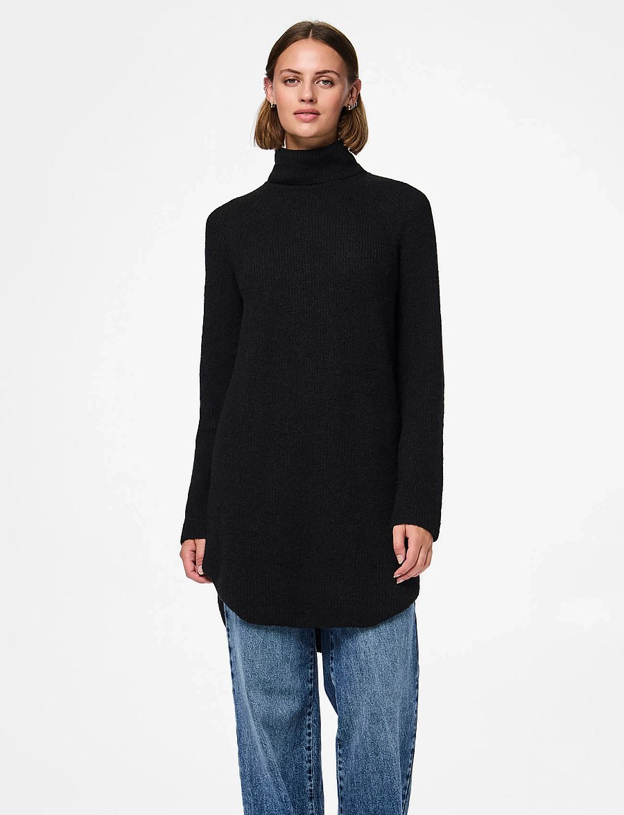Pieces - PCELLEN LS LONG KNIT NOOS BC - pullover - black - 0