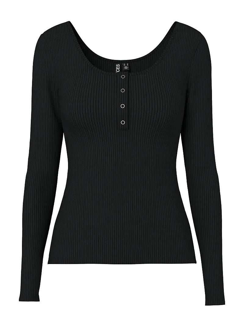 Pieces - PCKITTE LS TOP JRS NOOS BC - långärmade toppar - black - 1