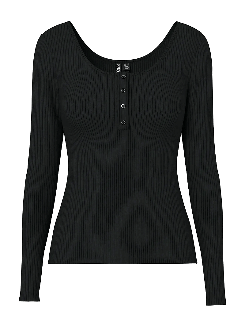 Pieces - PCKITTE LS TOP JRS NOOS BC - langärmlige tops - black - 1