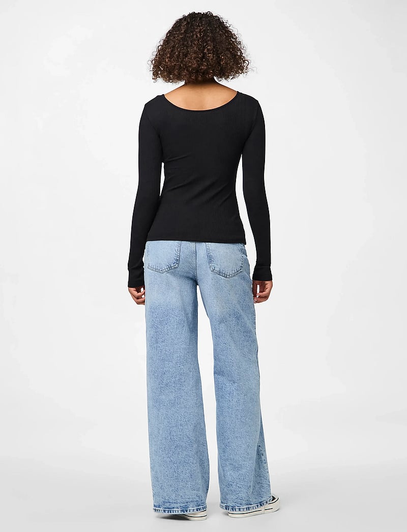 Pieces - PCKITTE LS TOP JRS NOOS BC - långärmade toppar - black - 3