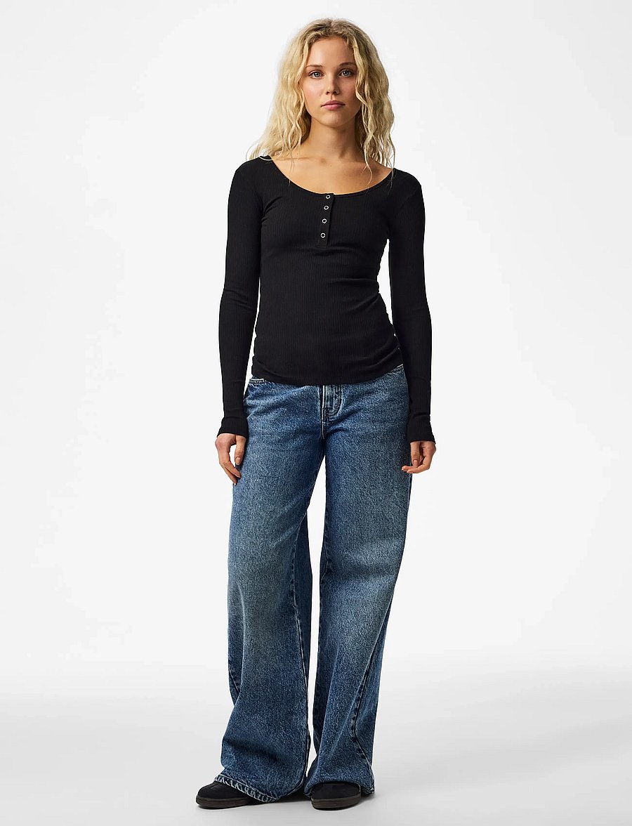 Pieces - PCKITTE LS TOP JRS NOOS BC - langärmlige tops - black - 4