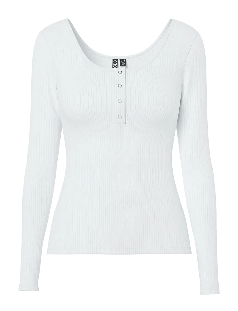 Pieces - PCKITTE LS TOP JRS NOOS BC - langärmlige tops - bright white - 1