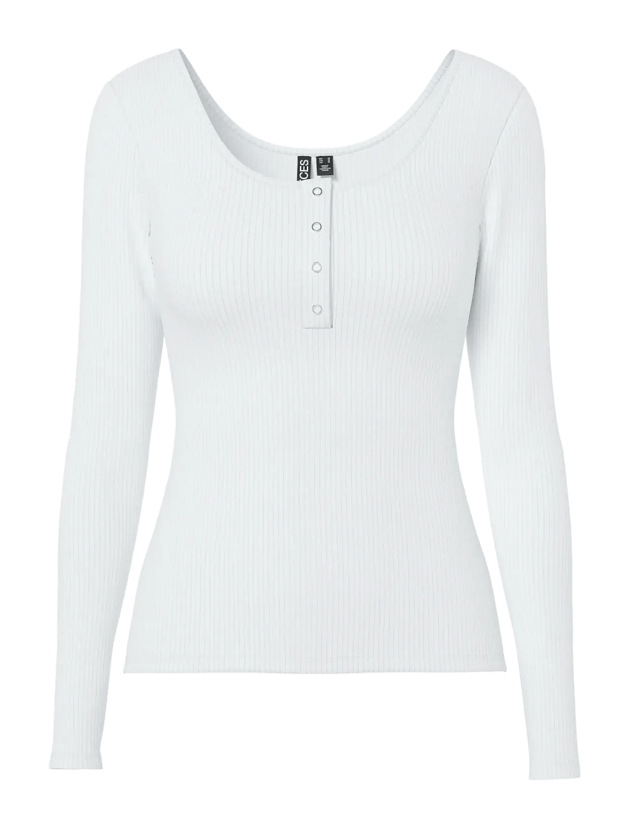 Pieces - PCKITTE LS TOP JRS NOOS BC - langärmlige tops - bright white - 1