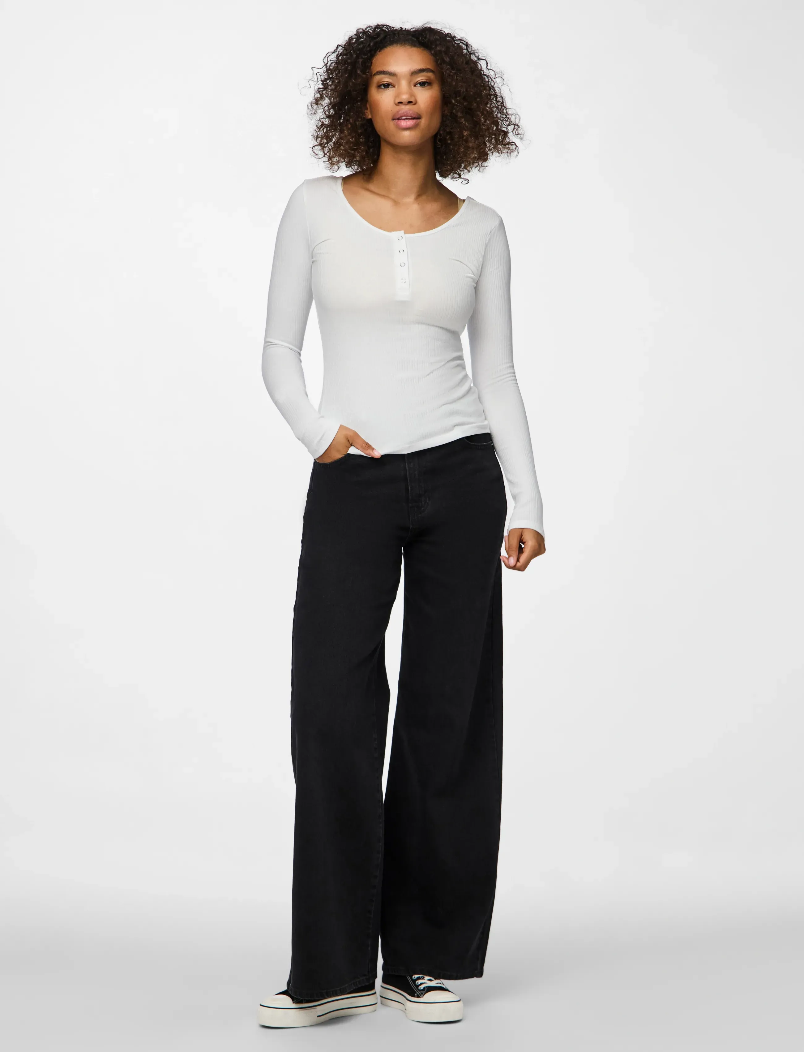 Pieces - PCKITTE LS TOP JRS NOOS BC - langærmede toppe - bright white - 4