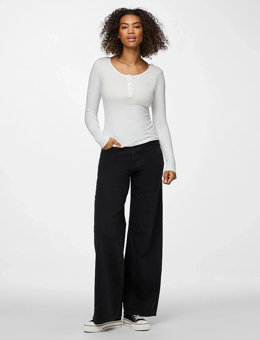Pieces - PCKITTE LS TOP JRS NOOS BC - langärmlige tops - bright white - 4