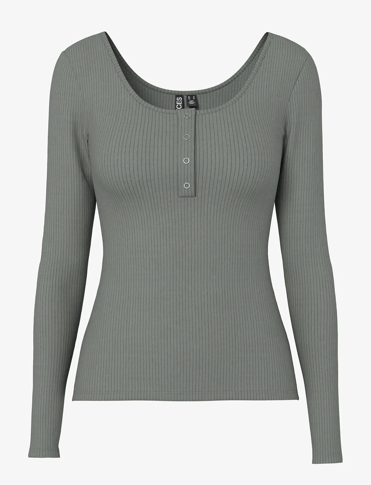 Pieces - PCKITTE LS TOP JRS NOOS BC - laveste priser - castor gray - 1