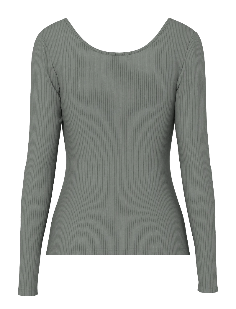 Pieces - PCKITTE LS TOP JRS NOOS BC - langärmlige tops - castor gray - 2