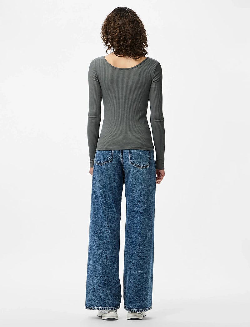 Pieces - PCKITTE LS TOP JRS NOOS BC - langärmlige tops - castor gray - 3