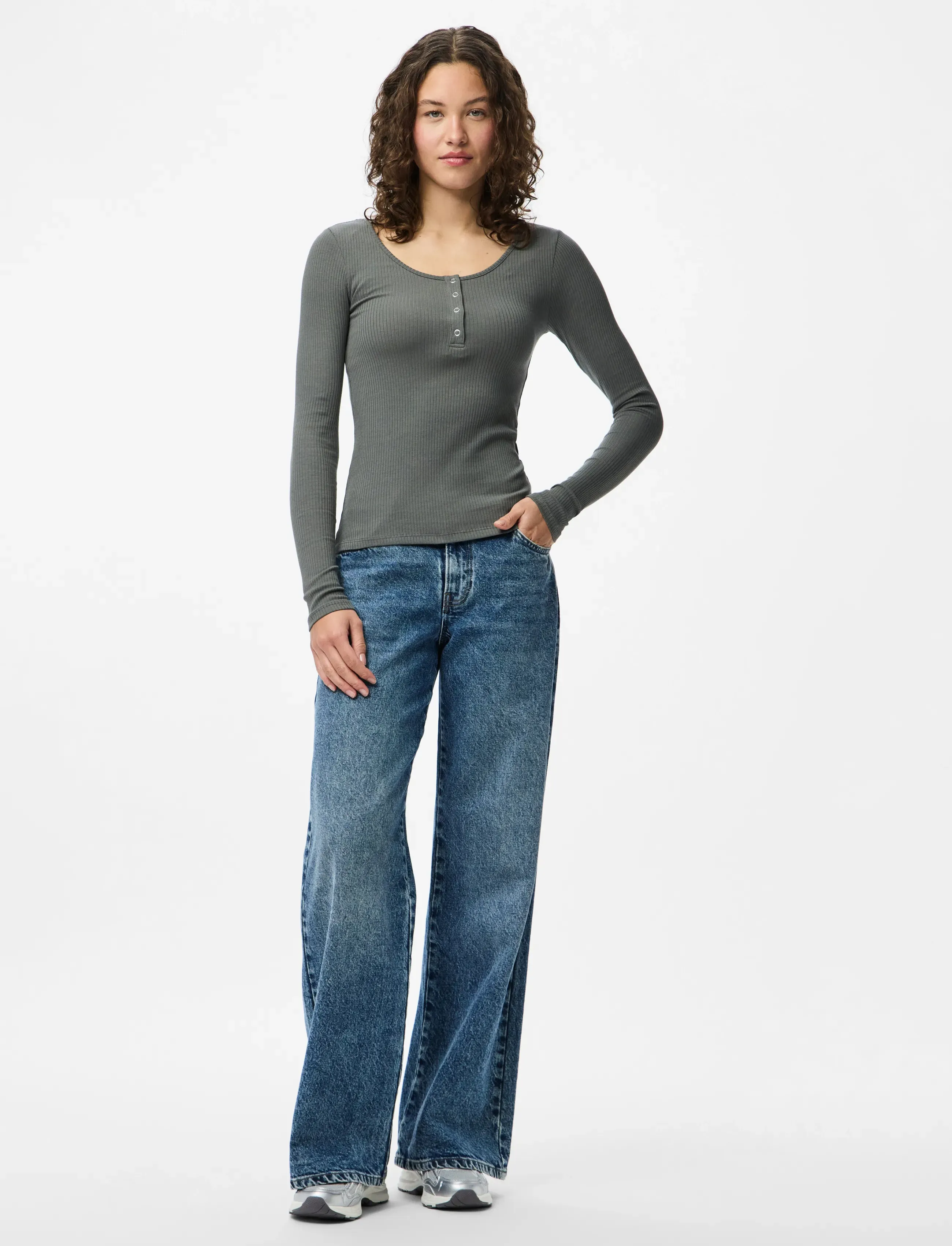 Pieces - PCKITTE LS TOP JRS NOOS BC - langærmede toppe - castor gray - 4