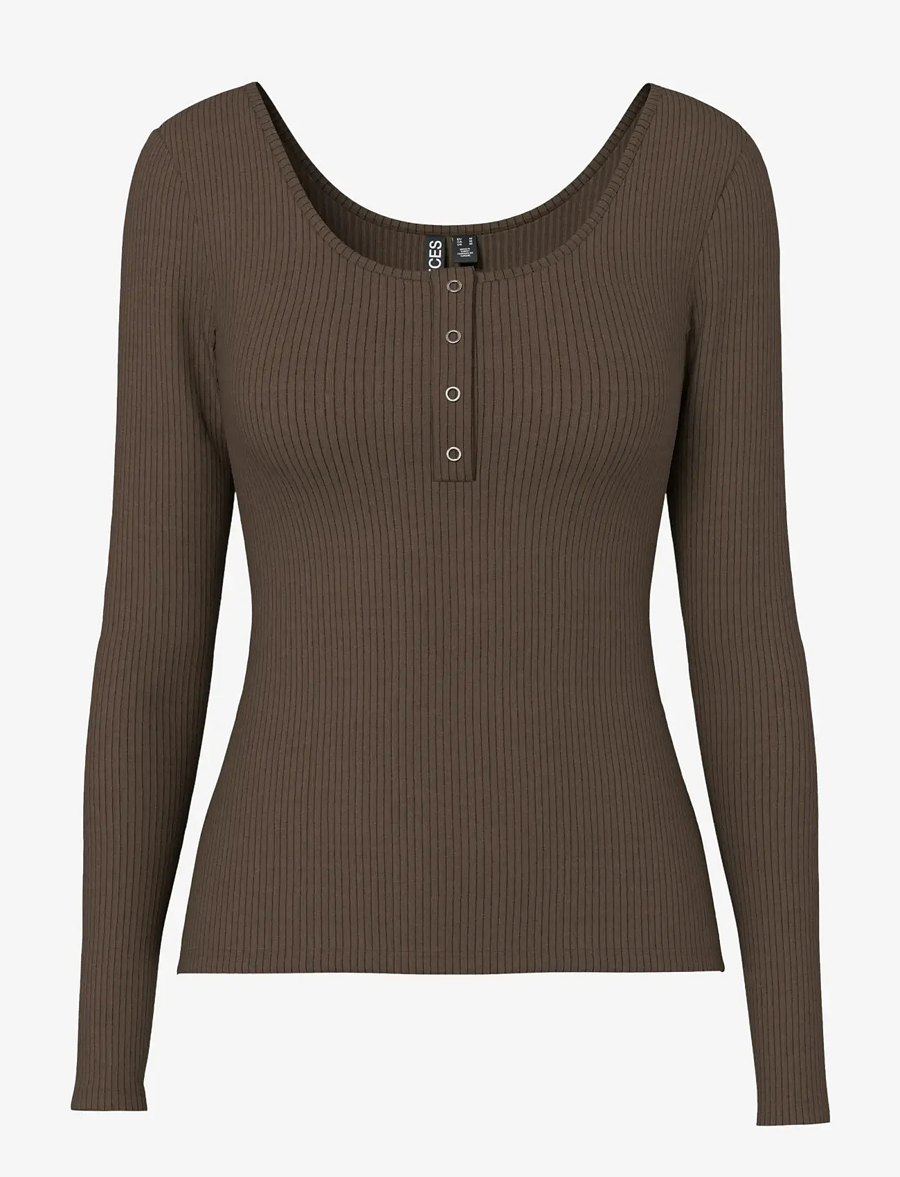 Pieces - PCKITTE LS TOP JRS NOOS BC - efterårstøj - hot fudge - 0