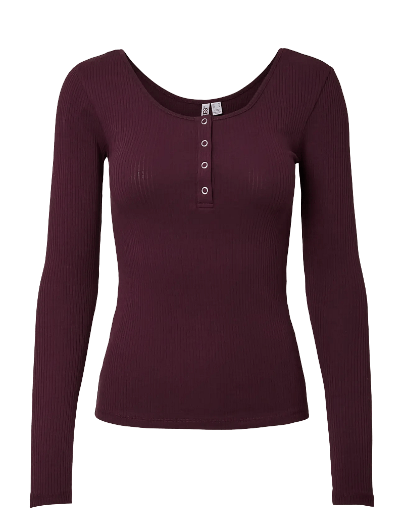 Pieces - PCKITTE LS TOP JRS NOOS BC - långärmade toppar - winetasting - 1