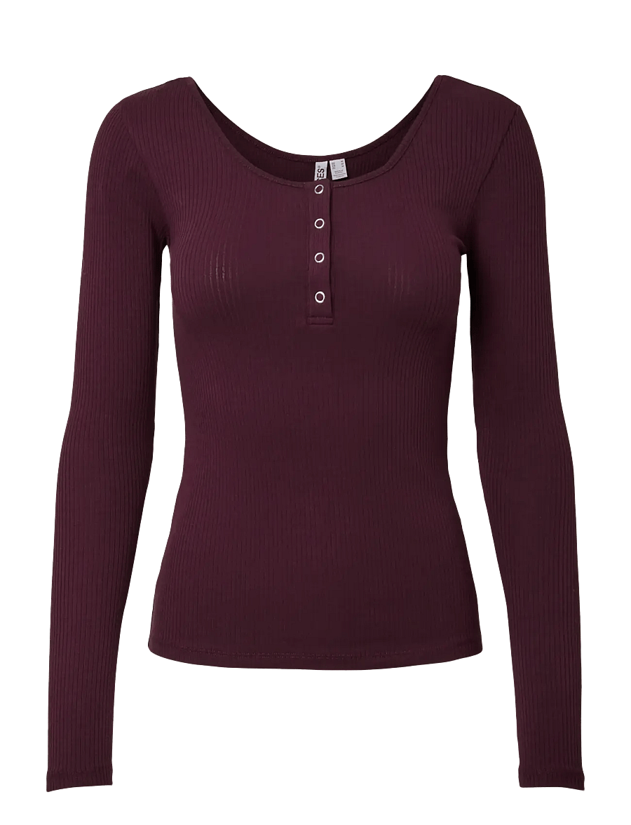 Pieces - PCKITTE LS TOP JRS NOOS BC - pikkade varrukatega alussärgid - winetasting - 1