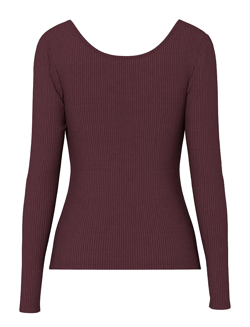 Pieces - PCKITTE LS TOP JRS NOOS BC - långärmade toppar - winetasting - 2