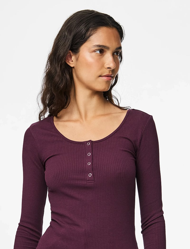 Pieces - PCKITTE LS TOP JRS NOOS BC - långärmade toppar - winetasting - 4