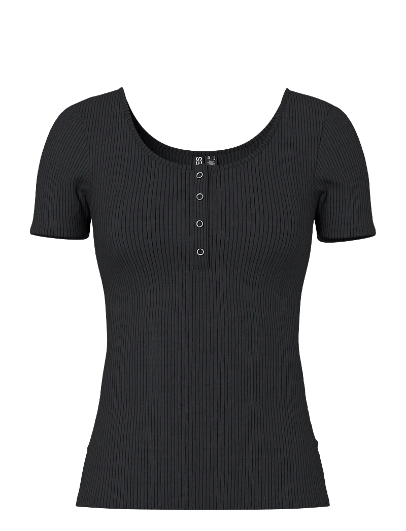 Pieces - PCKITTE SS TOP JRS NOOS BC - kortærmede bluser - black - 1