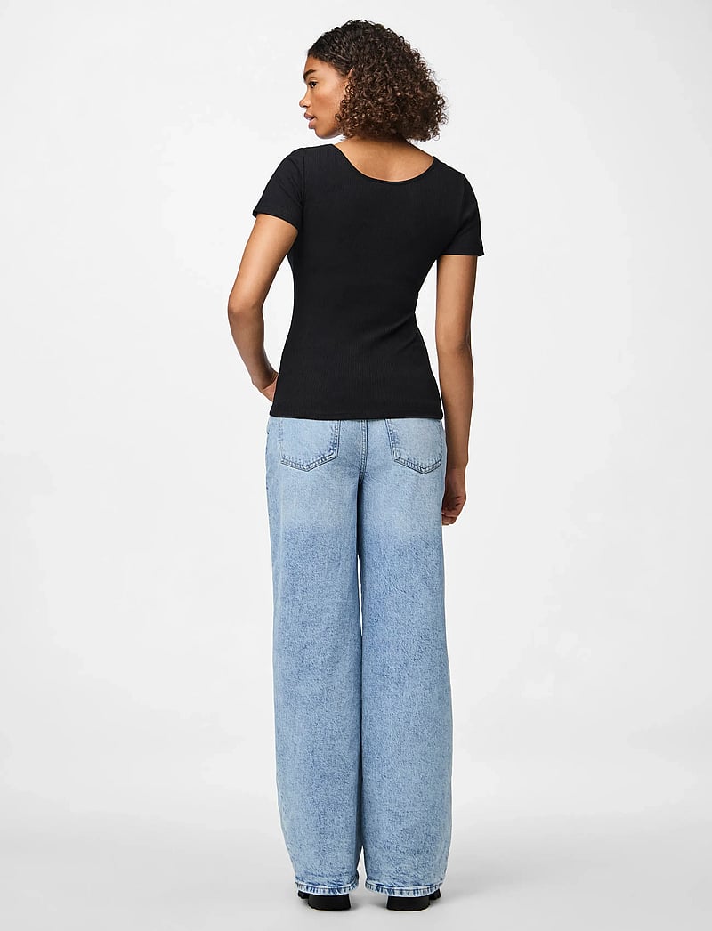 Pieces - PCKITTE SS TOP JRS NOOS BC - kortærmede bluser - black - 3