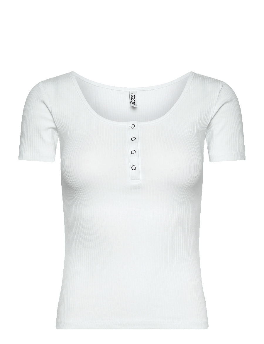 Pieces - PCKITTE SS TOP JRS NOOS BC - kurzärmelige blusen - bright white - 1