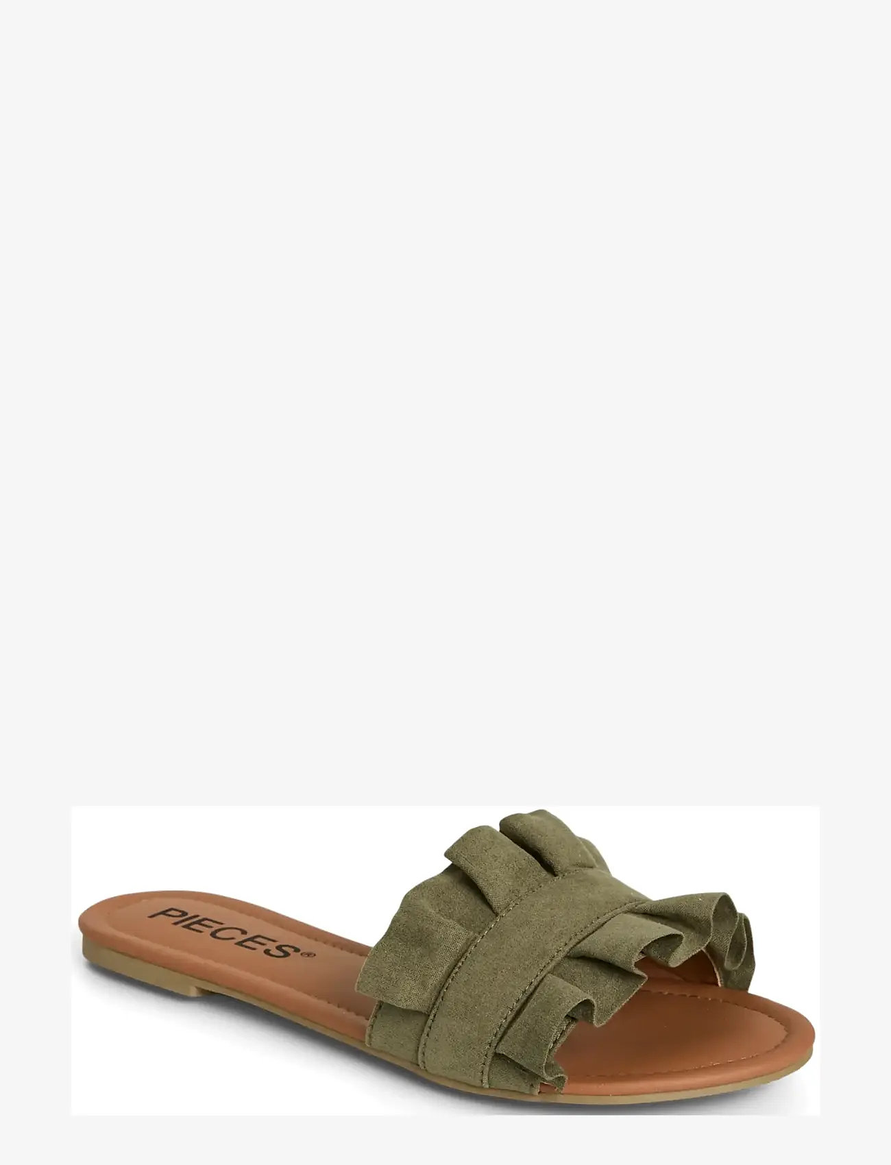Pieces - PSNOLA SANDAL - platta sandaler - sphagnum - 1
