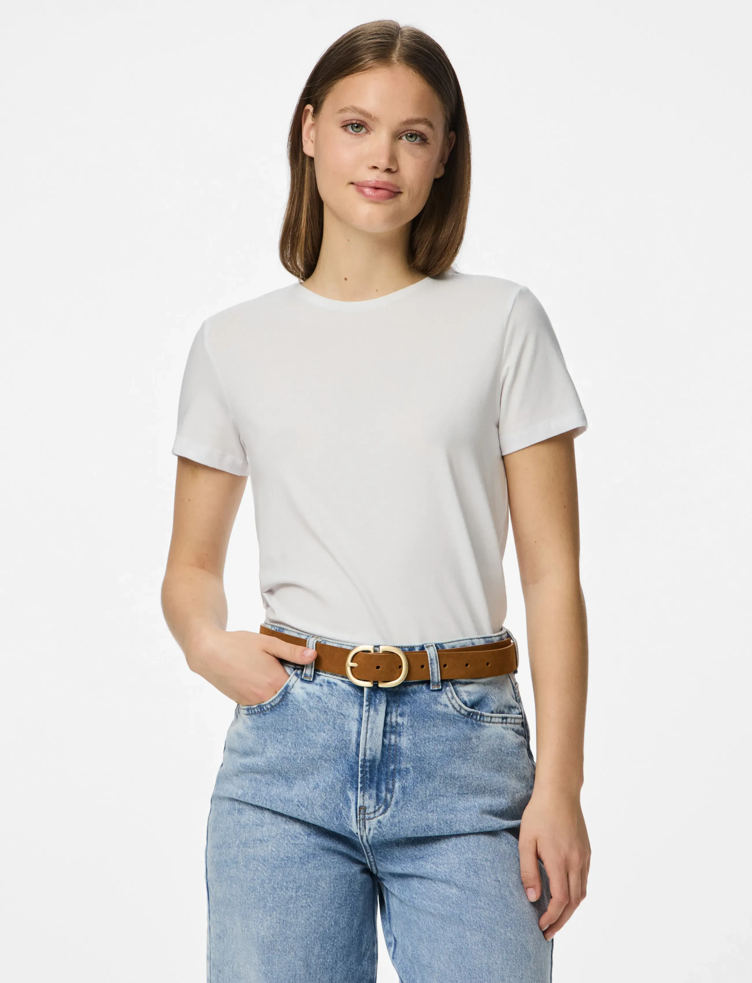 Pieces Pcjuva Suede Jeans Belt Noos, 90, Beige, Tilbehør > Bælter, Dame