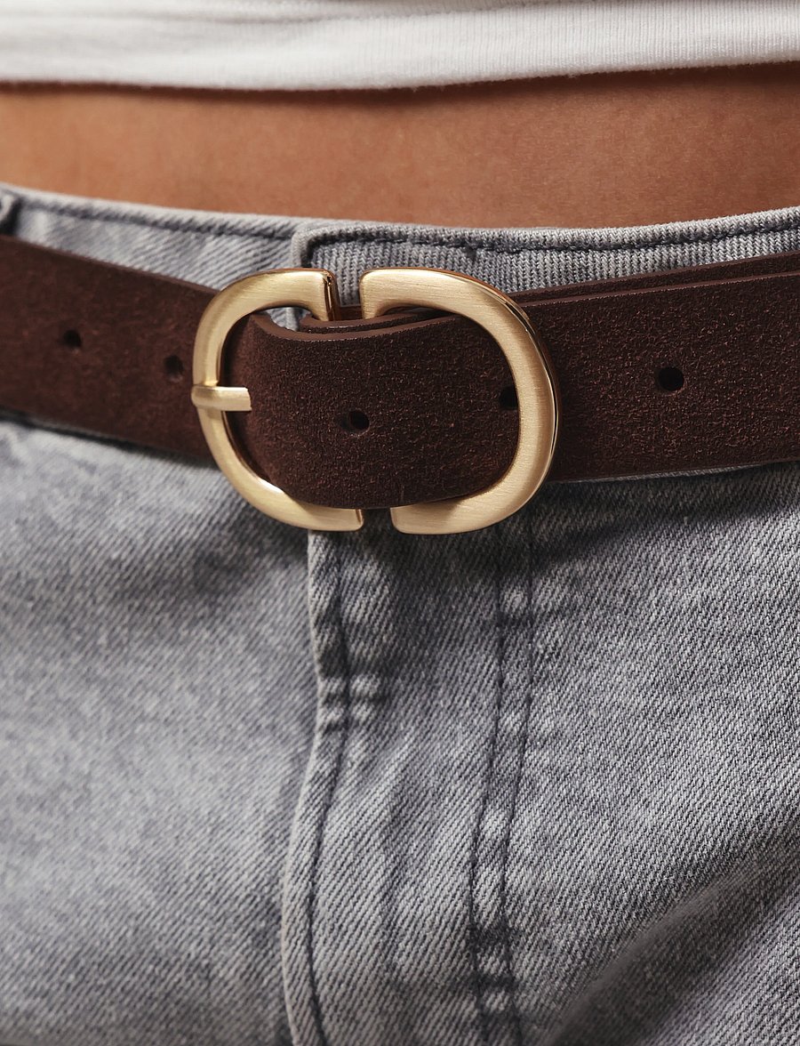 Pieces - PCJUVA SUEDE JEANS BELT NOOS - ledergürtel - hot fudge - 2