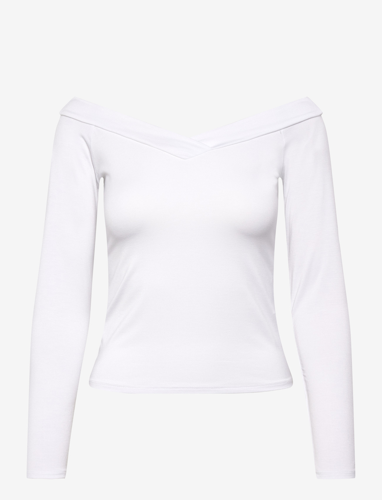Pieces - PCMALIVA LS OFFS V-NECK TOP JRS NOOS BC - langärmlige blusen - bright white - 1
