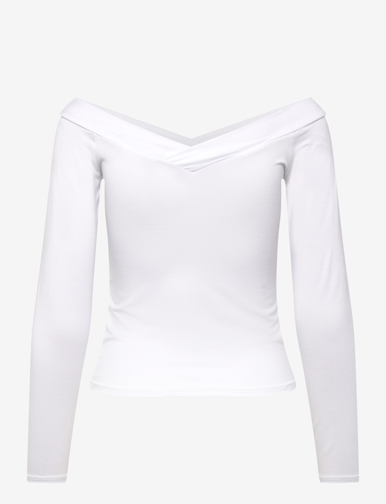 Pieces - PCMALIVA LS OFFS V-NECK TOP JRS NOOS BC - langärmlige blusen - bright white - 2