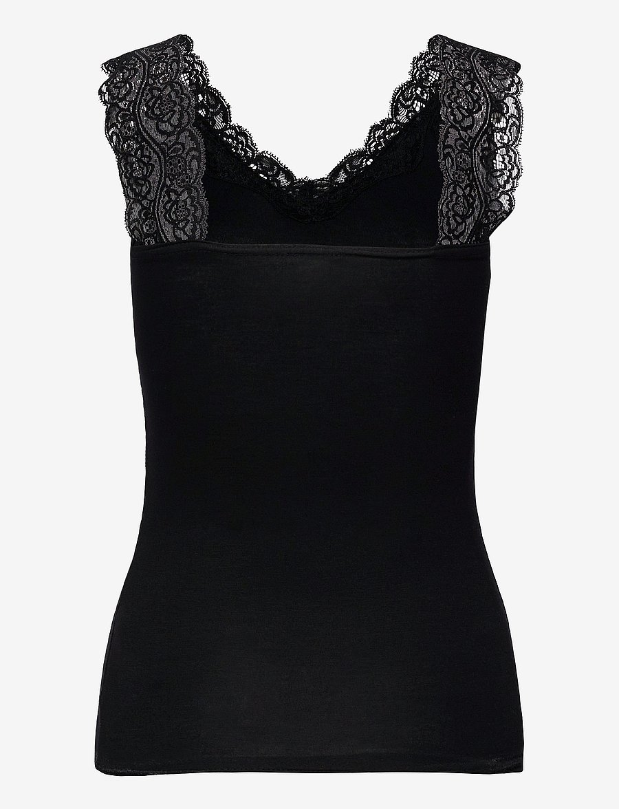 Pieces - PCBARBERA LACE TOP JRS NOOS BC - varrukateta topid - black - 2