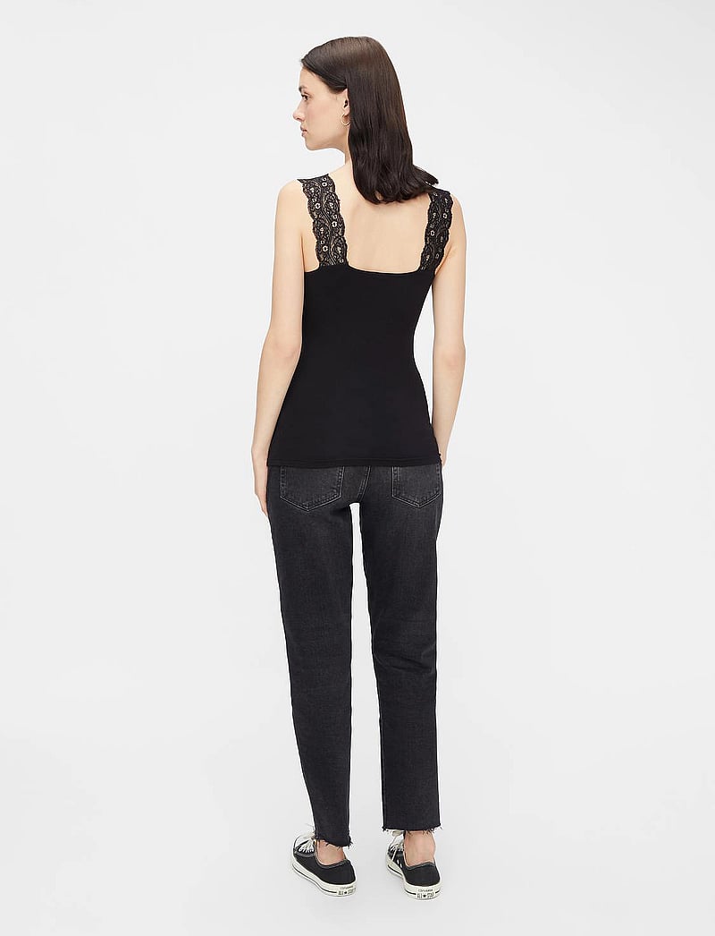 Pieces - PCBARBERA LACE TOP JRS NOOS BC - topid ja varrukateta alussärgid - black - 3