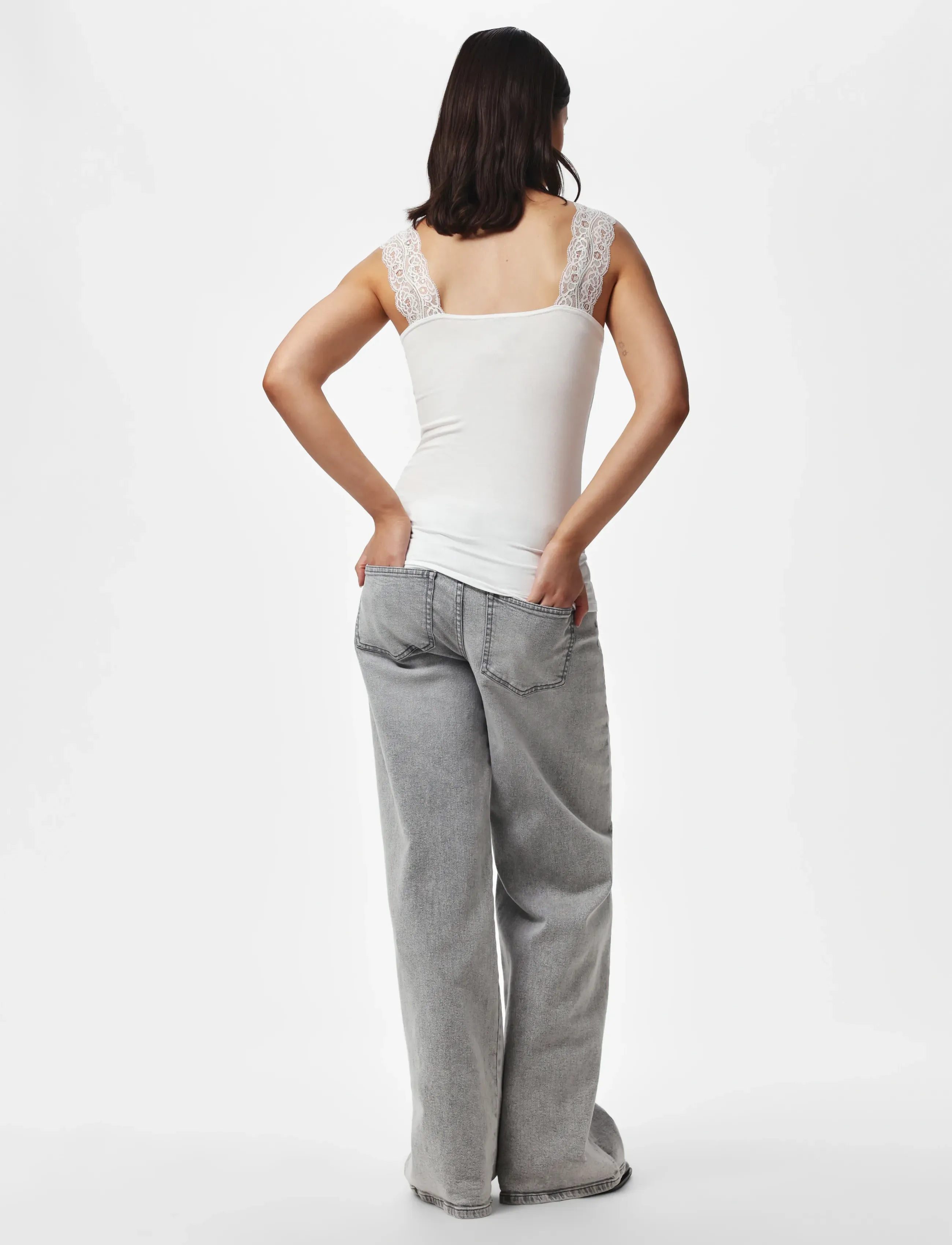 Pieces - PCBARBERA LACE TOP JRS NOOS BC - die niedrigsten preise - bright white - 3
