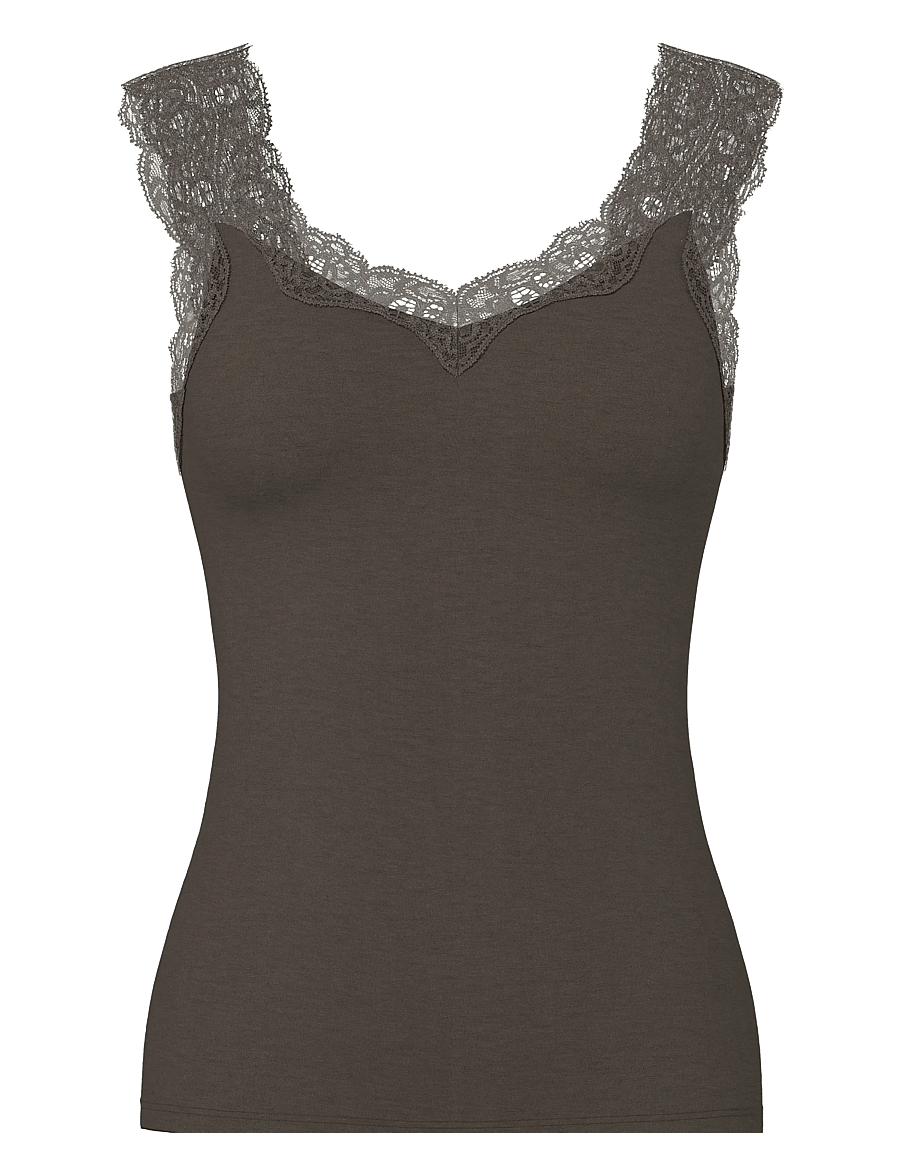 Pieces - PCBARBERA LACE TOP JRS NOOS BC - Ärmellose tops - hot fudge - 1