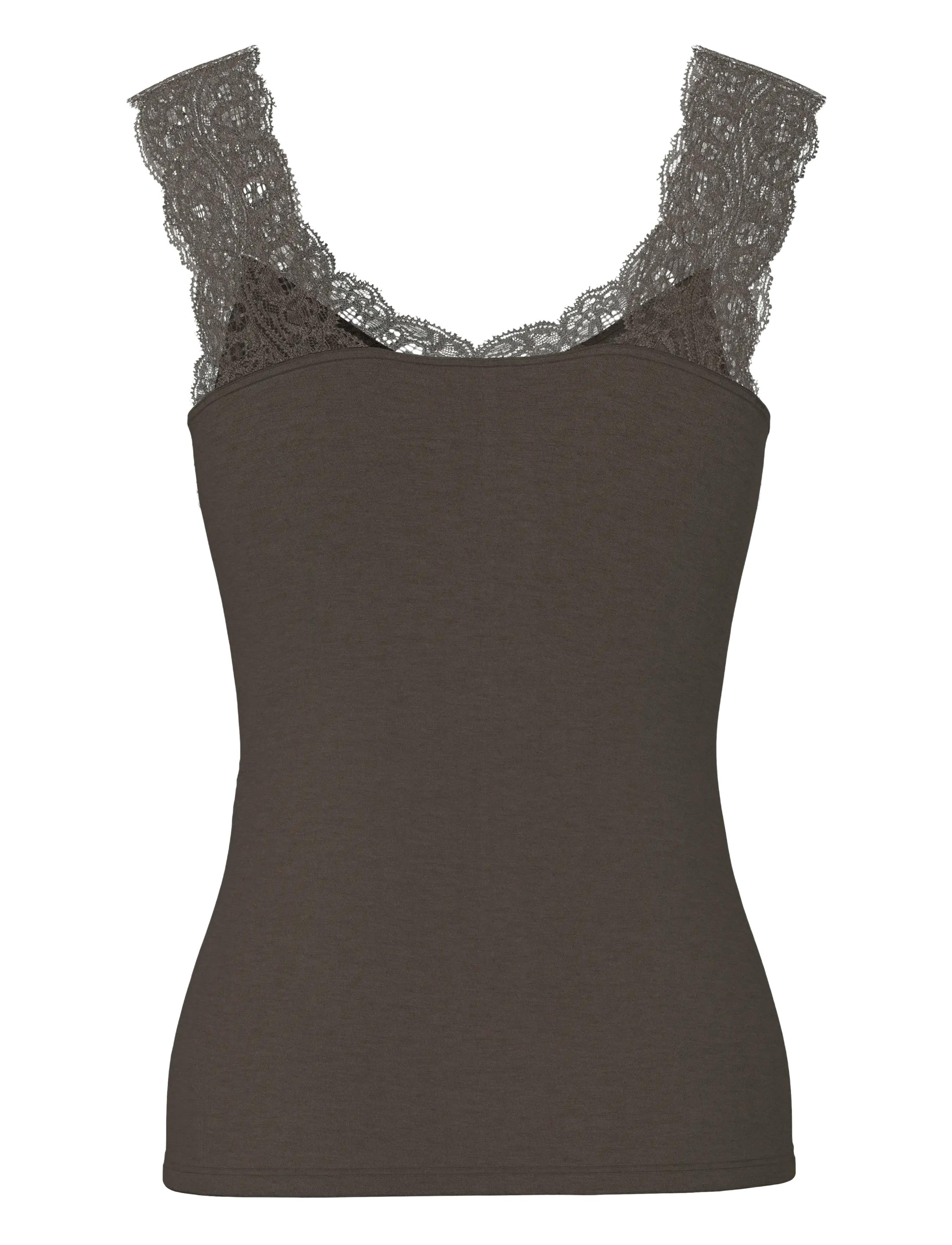 Pieces - PCBARBERA LACE TOP JRS NOOS BC - sleeveless tops - hot fudge - 2