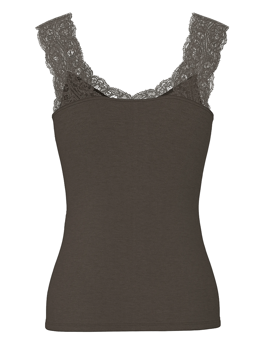 Pieces - PCBARBERA LACE TOP JRS NOOS BC - Ärmellose tops - hot fudge - 2