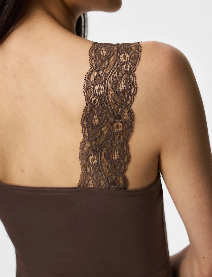 Pieces - PCBARBERA LACE TOP JRS NOOS BC - Ärmellose tops - hot fudge - 5