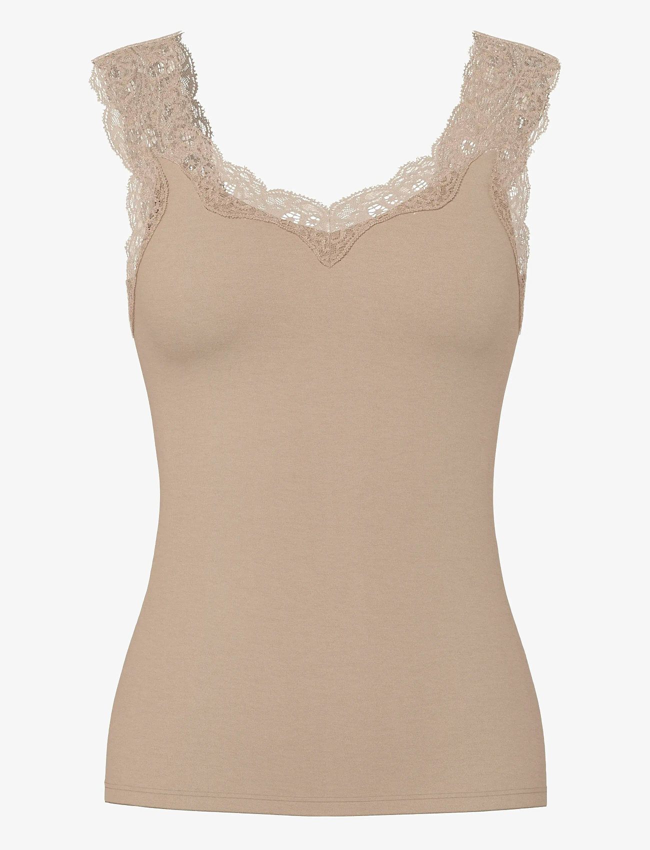 Pieces - PCBARBERA LACE TOP JRS NOOS BC - tanktops - warm taupe - 1