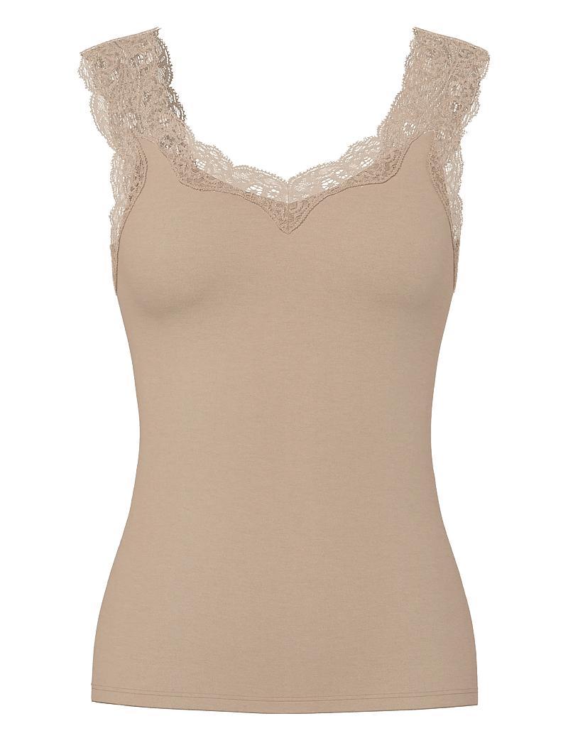 Pieces - PCBARBERA LACE TOP JRS NOOS BC - tanktops - warm taupe - 1