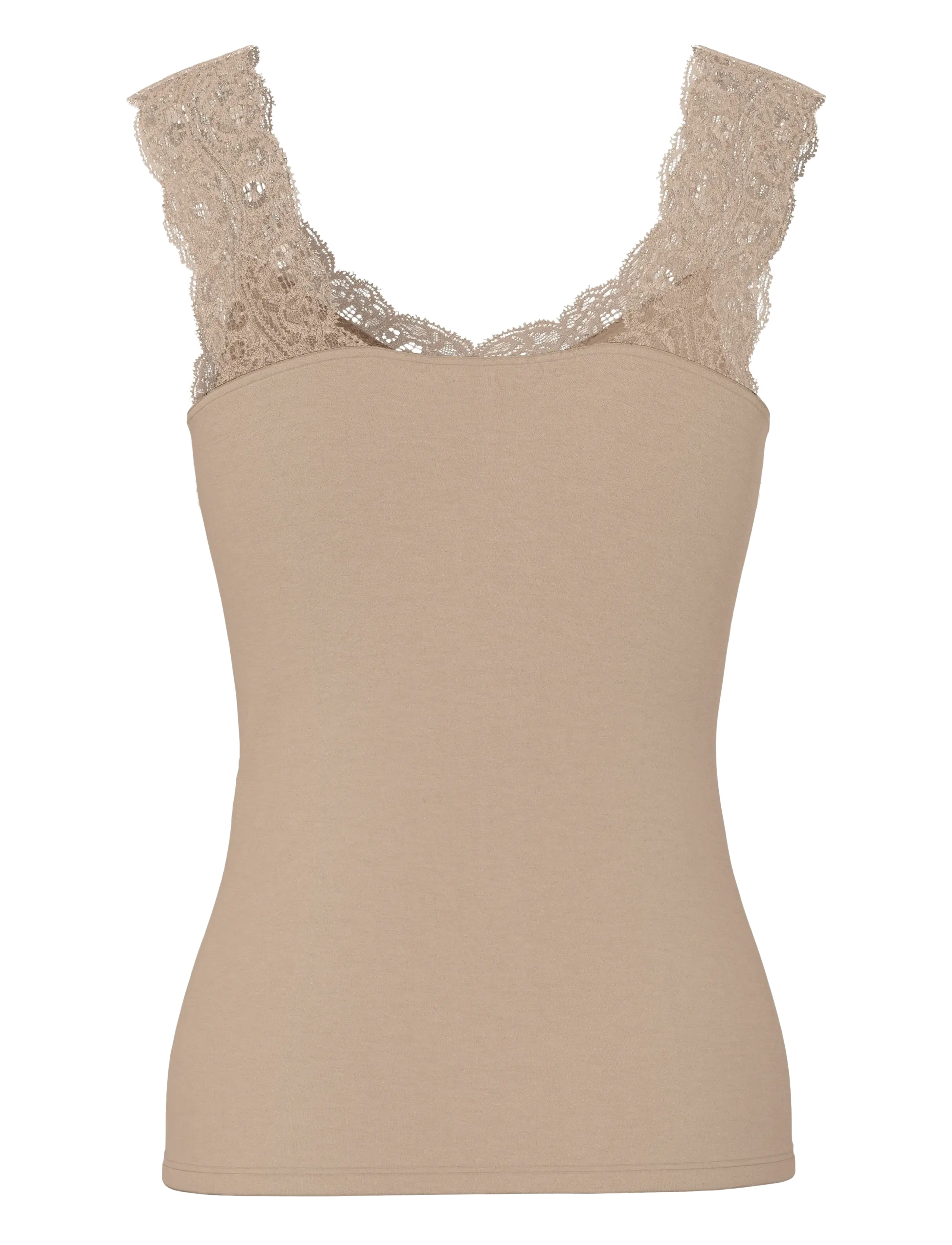 Pieces - PCBARBERA LACE TOP JRS NOOS BC - linnen - warm taupe - 2