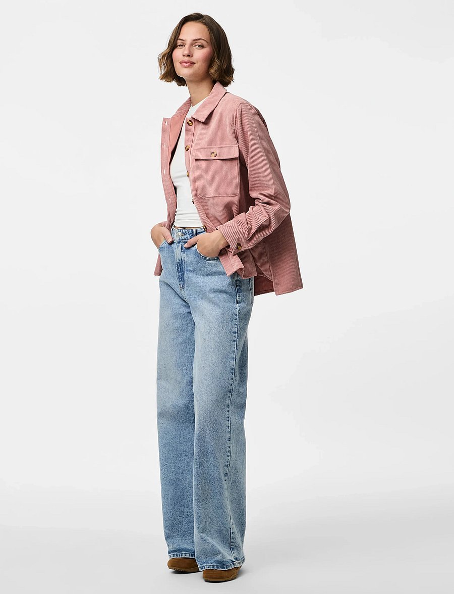Pieces - PCEFFI LS CORDUROY SHIRT WVN NOOS BC - overshirts - ash rose - 4