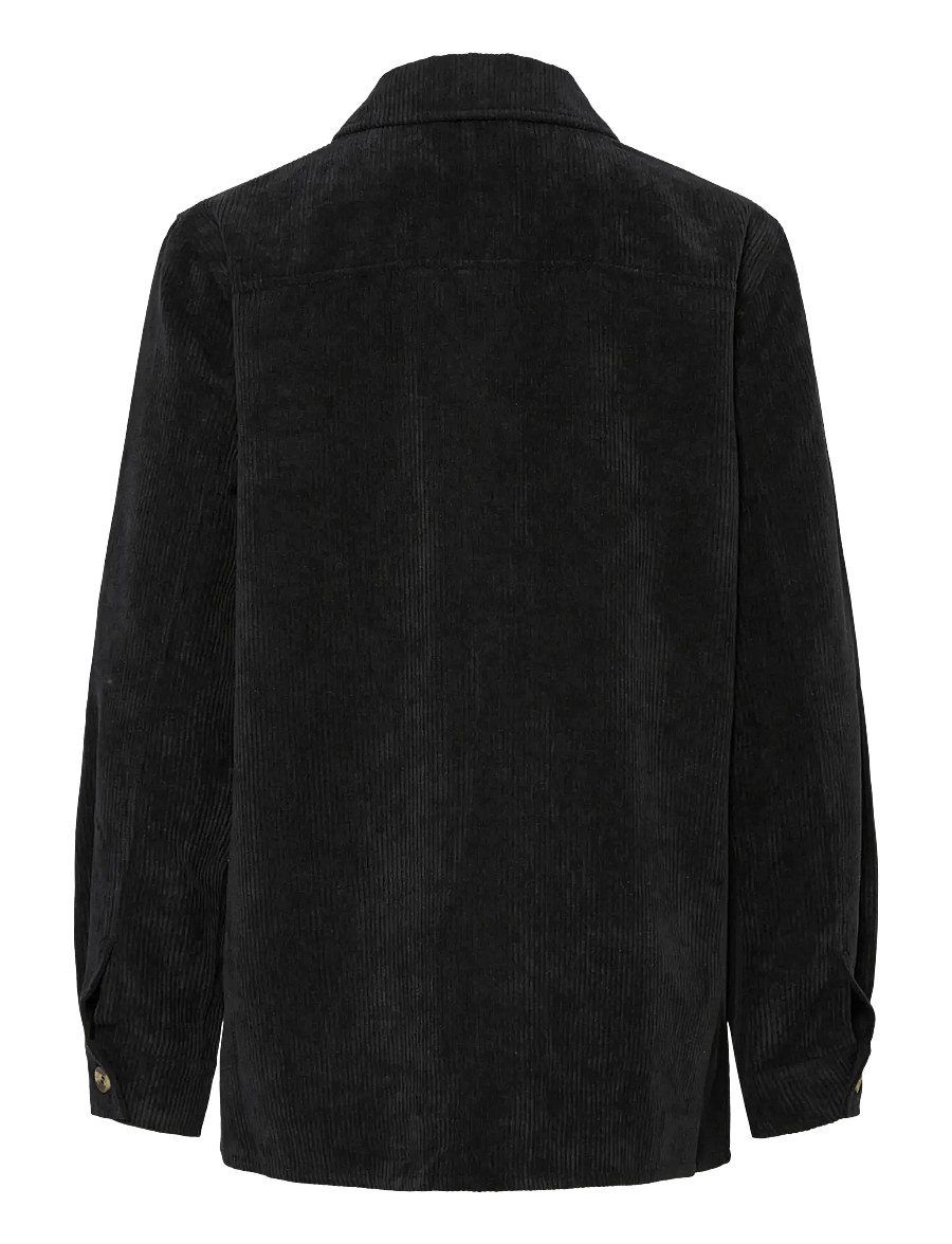 Pieces - PCEFFI LS CORDUROY SHIRT WVN NOOS BC - overshirts - black - 2