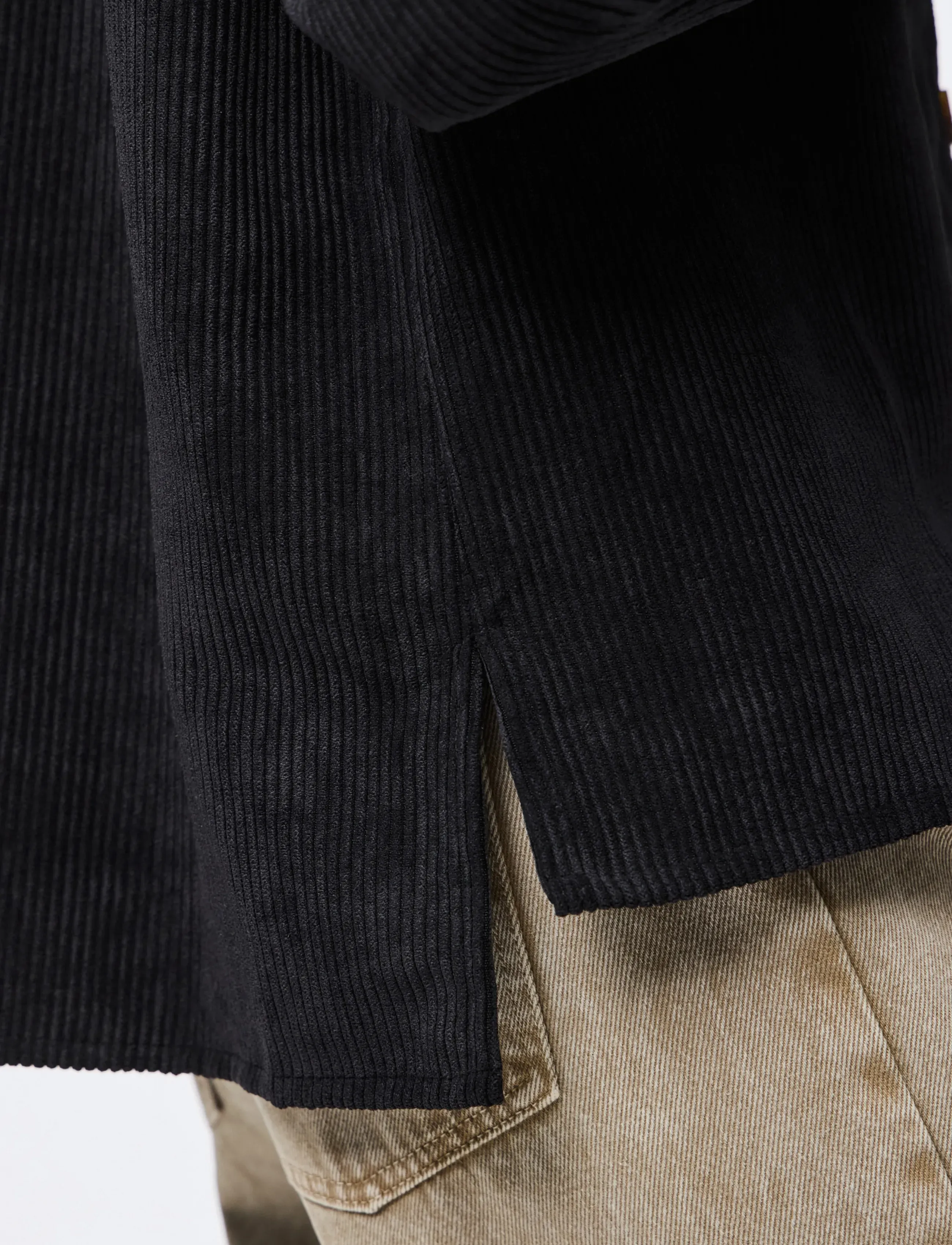 Pieces - PCEFFI LS  CORDUROY SHIRT WVN NOOS BC - overshirts - black - 5