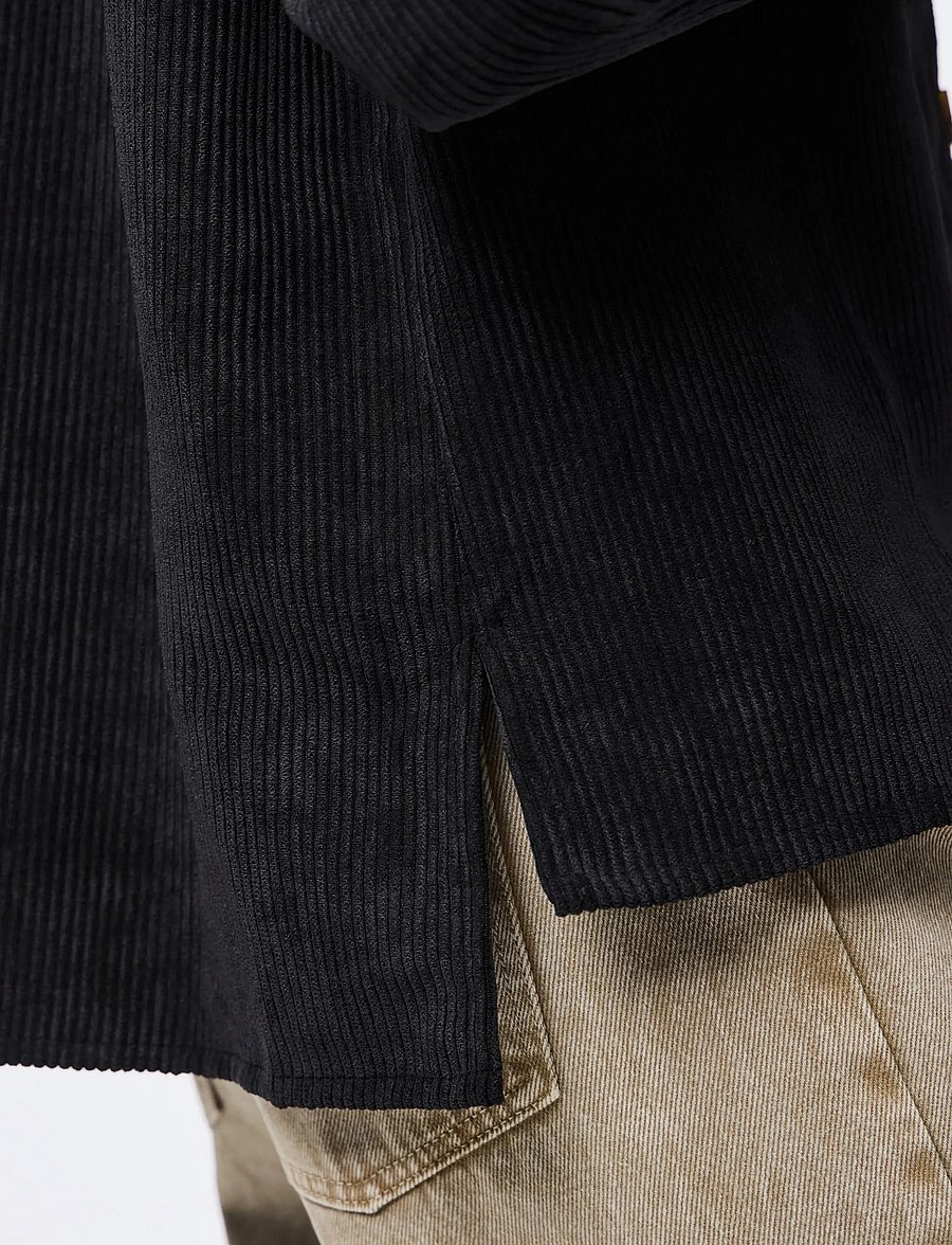 Pieces - PCEFFI LS CORDUROY SHIRT WVN NOOS BC - overshirts - black - 5