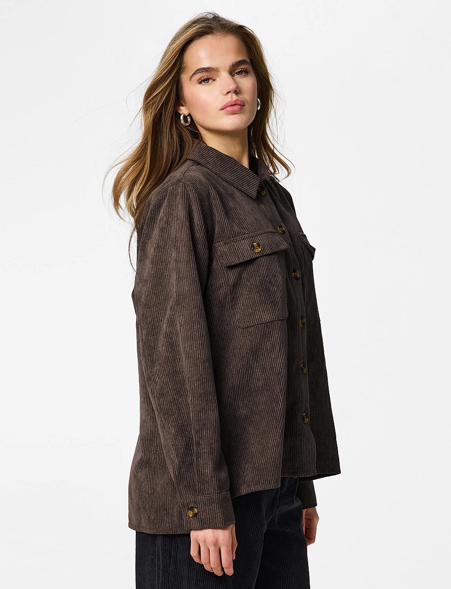 Pieces - PCEFFI LS CORDUROY SHIRT WVN NOOS BC - overshirts - hot fudge - 0