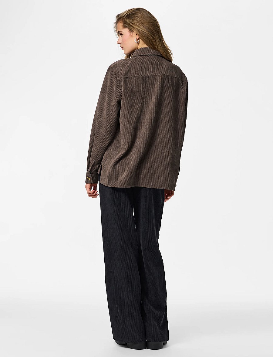 Pieces - PCEFFI LS CORDUROY SHIRT WVN NOOS BC - overshirts - hot fudge - 3