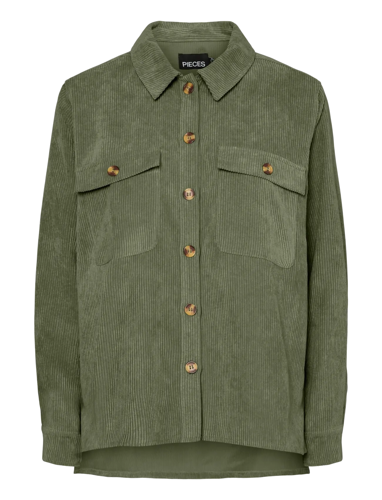 Pieces PCEFFI LS  CORDUROY SHIRT WVN NOOS BC - Overshirts - OLIVINE / green