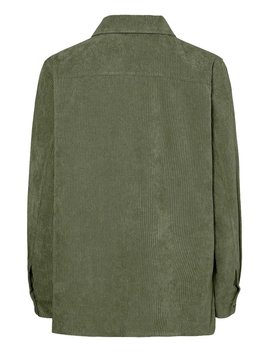 Pieces - PCEFFI LS CORDUROY SHIRT WVN NOOS BC - overshirts - olivine - 2