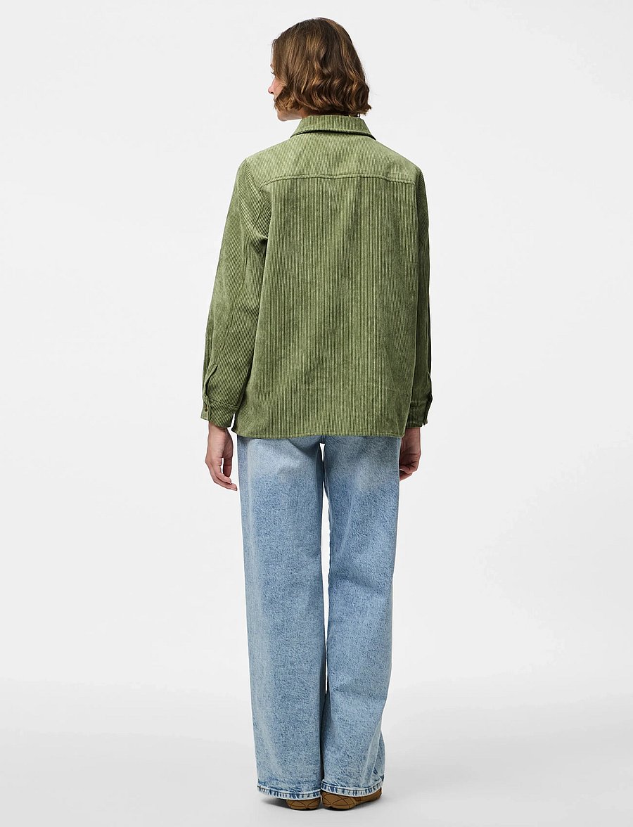 Pieces - PCEFFI LS CORDUROY SHIRT WVN NOOS BC - overshirts - olivine - 3