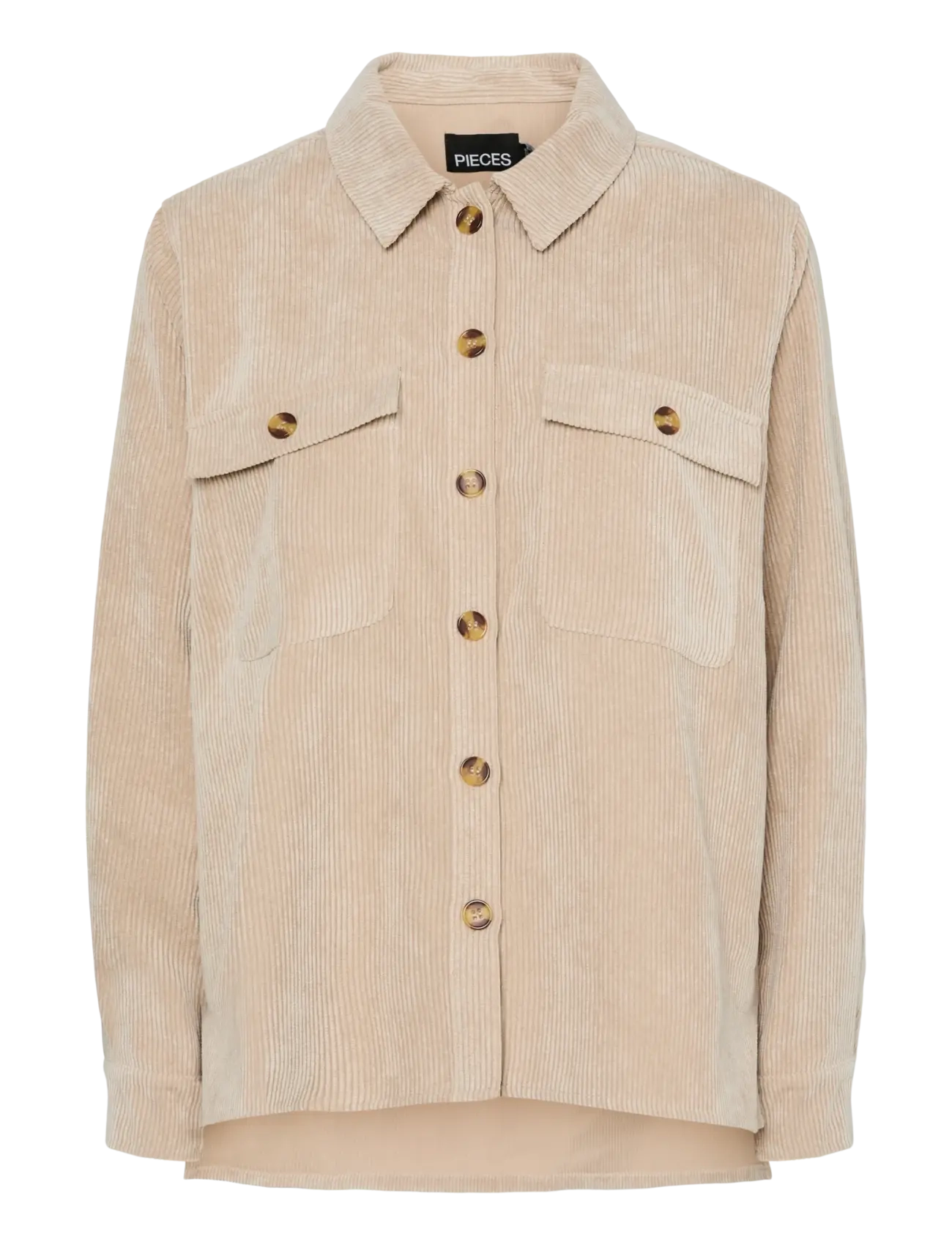 Pieces PCEFFI LS  CORDUROY SHIRT WVN NOOS BC - Bluser & Skjorter - WHITE PEPPER / beige